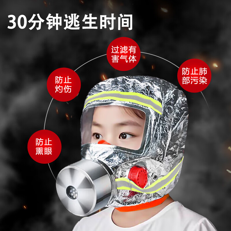 Xinghuaan anti-virus and anti-smoke mask children's silicone luminous fire 3C escape mask self-rescue respirator