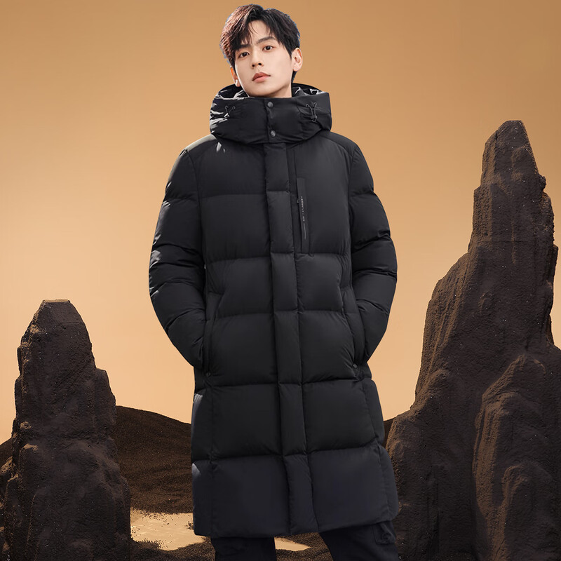 Flying in the Snow 95 Down Jacket Men's Long Hooded Loose Comfort Thick Warm Outdoor Cold-Resistant Down Jacket