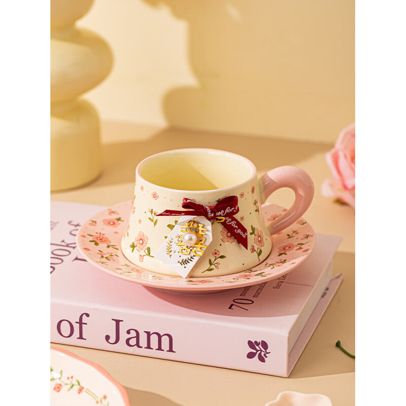 Tuojin wedding gift, engagement, wedding tableware for newlyweds, bride, girlfriends, sisters, practical cup gift box for housewarming, Taohuayuan, bowl, cup, plate + saucer, 12-piece set