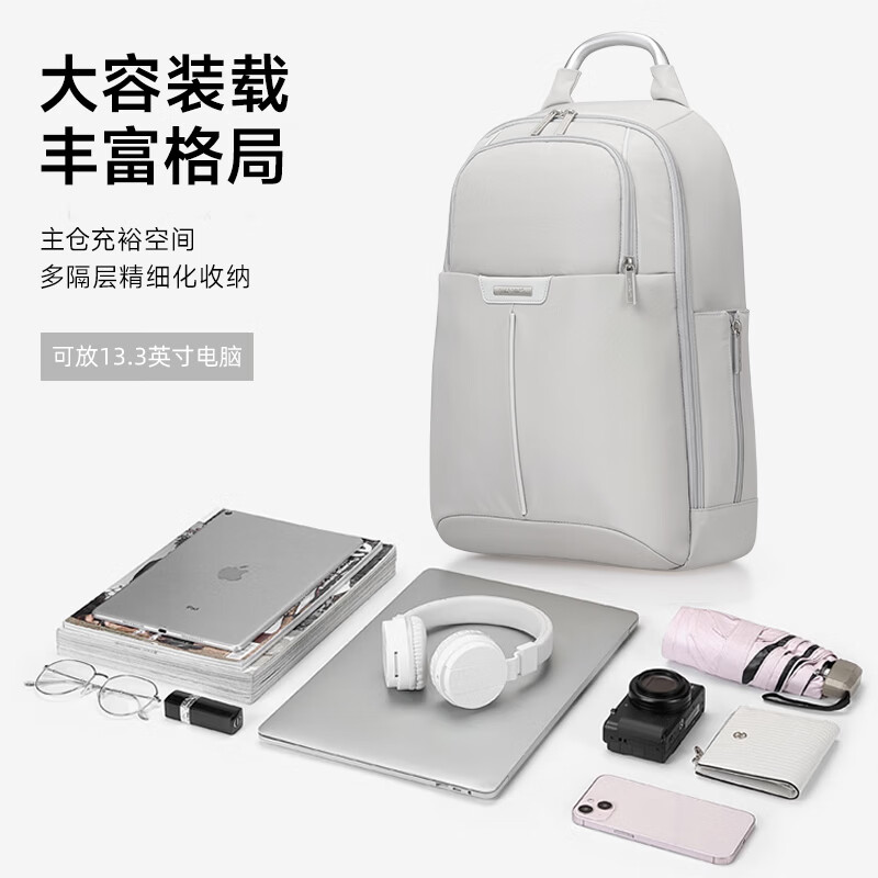 Samsonite Backpack Computer Bag Men's and Women's Business Commuting Backpack 13.3-inch Laptop Bag Travel Bag School Bag College Student