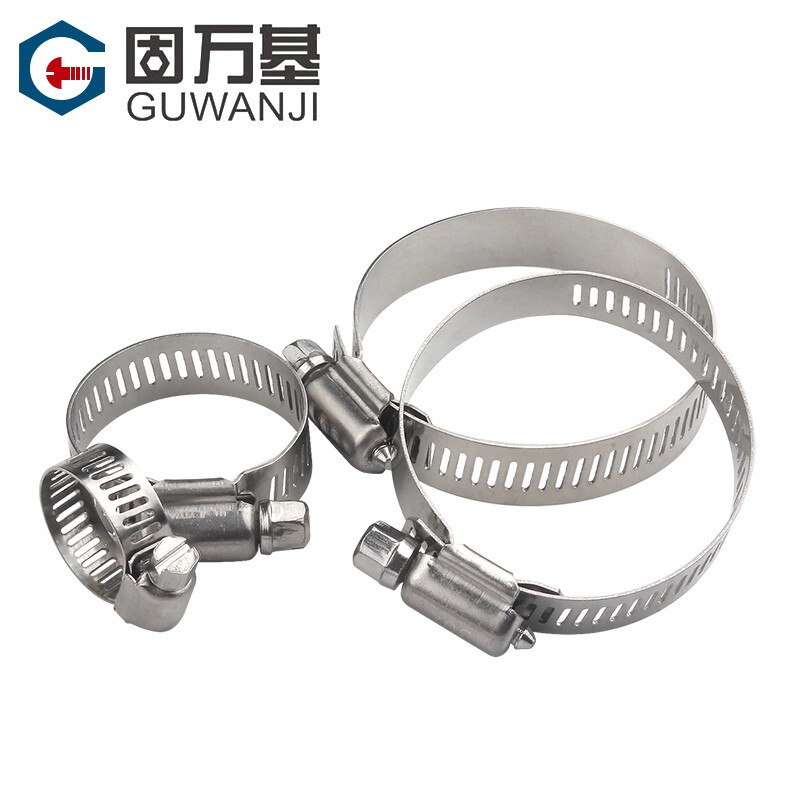 Guwanji 304 stainless steel hose clamp quick-installation gas pipe buckle clamp strong water pipe clamp fixed ring clamp pipe clamp M14-27 5 pcs (4 points) 304