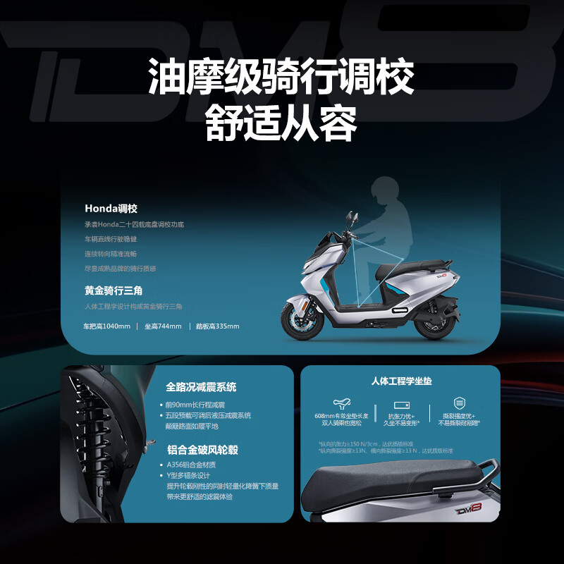 Xindazhou Honda DM8 Electric Long Range Smart Electric Moped for Commuting Store Pickup Silk White-PRO Version