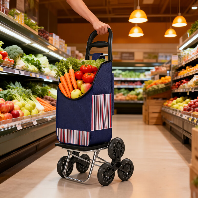Hear the Time Grocery Shopping Cart Stair-Climbing Shopping Cart Home Convenient Small Cart for the Elderly Suitable for Stair-Climbing Artifact Six-Wheel Upgraded Model