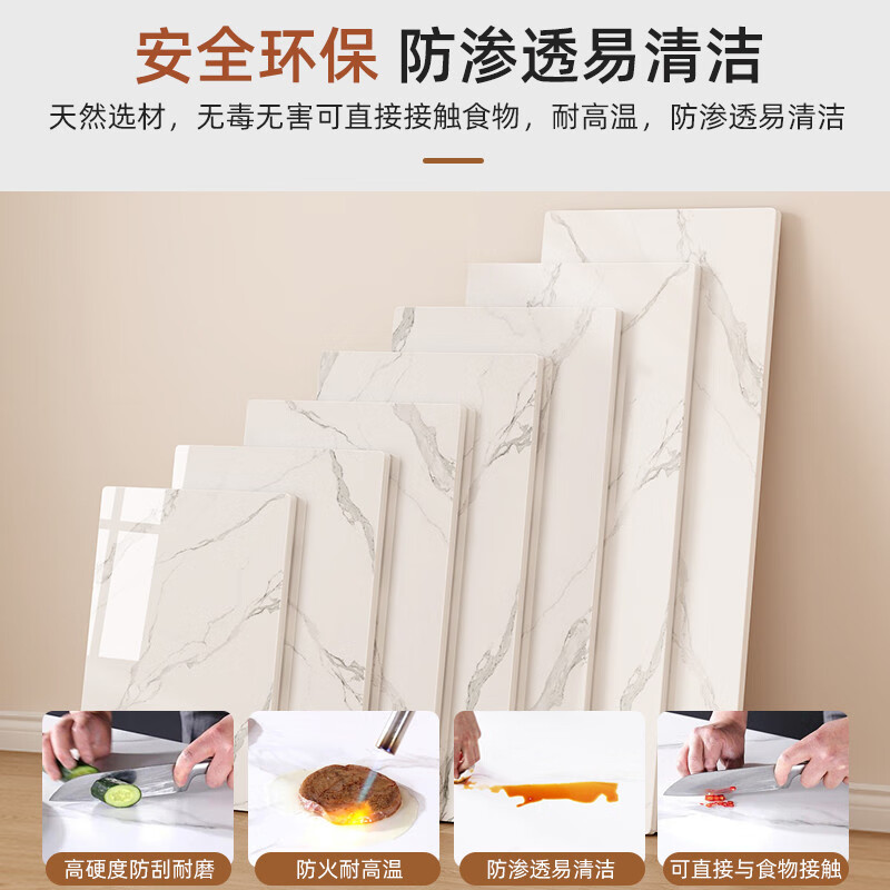 Yusenyi slate countertop customized rectangular ceramic tile dining table coffee table desktop kitchen marble countertop sideboard custom made glossy fish belly white length 80CMx width 40CMx thickness 1.1CM