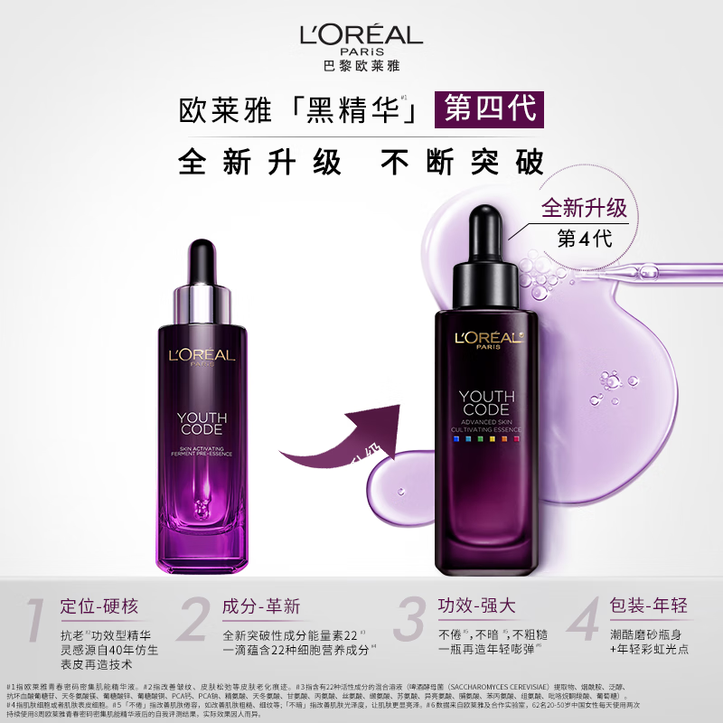 L'Oreal Black Essence 30ml facial essence anti-wrinkle hydrating skin care products cosmetics New Year gift