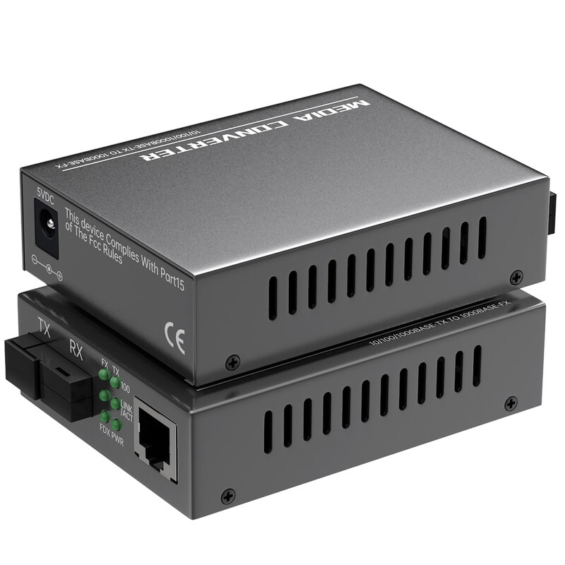 Tengfei 100M single mode single fiber 20km fiber optic transceiver photoelectric converter long distance network transmitter SC interface 20km