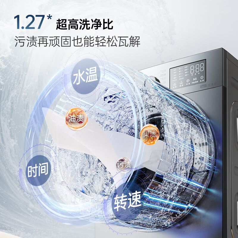 Panasonic Big Seal drum washing and drying integrated 12KG large capacity washing machine 530mm large drum diameter drum washing machine XQG120-80ND1
