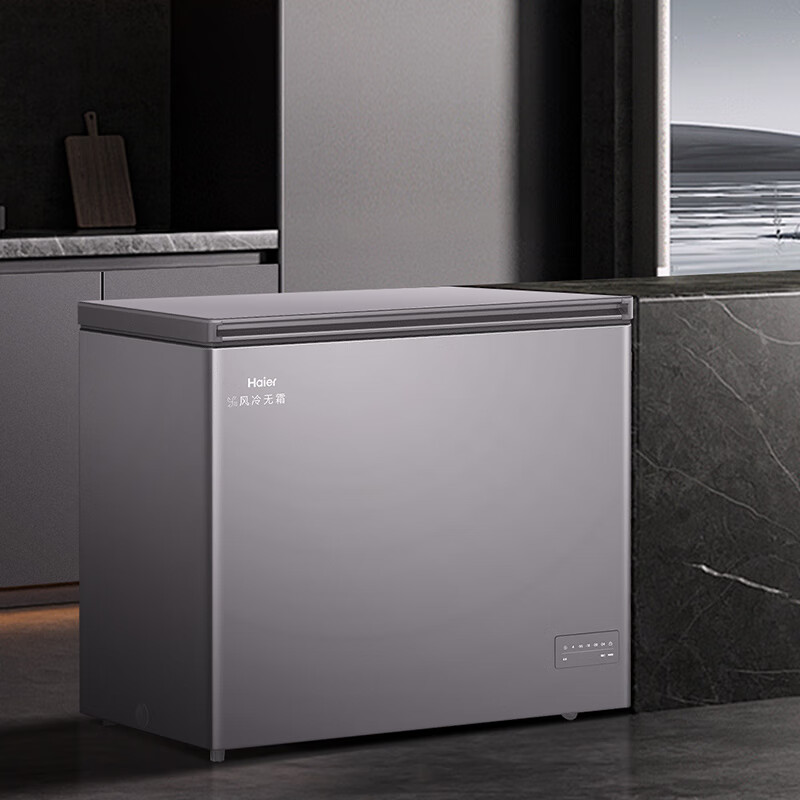 Haier air-cooled frost-free best-selling model 132/159/200/242/302L household freezer air-cooled without defrost electronic temperature control cryogenic quick freezing antibacterial energy saving first-class energy efficiency 200L matte gray sheet metal Juneng Freeze | electronic temperature control