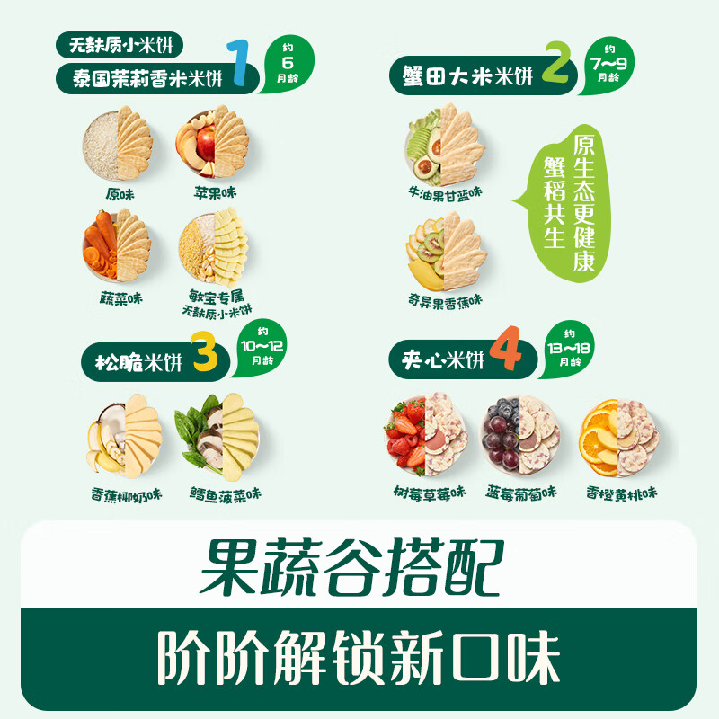 Engnice infant rice crackers original flavor baby snacks children's teething biscuit snacks 48g 6 months and above