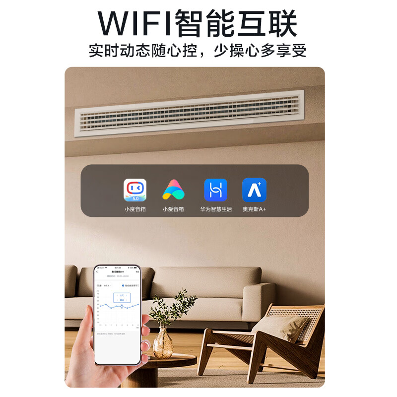 Oaks central air conditioner Qingxiang duct machine one-to-one 2 HP first-class energy efficiency full DC bedroom and living room air conditioner GRD51/BPR3QA-QF3 (B1) national subsidy