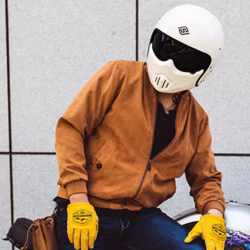 FASEED Retro Helmet Motorcycle Cafe Rider V1 Half Helmet Glass Fiber/Matte Black L