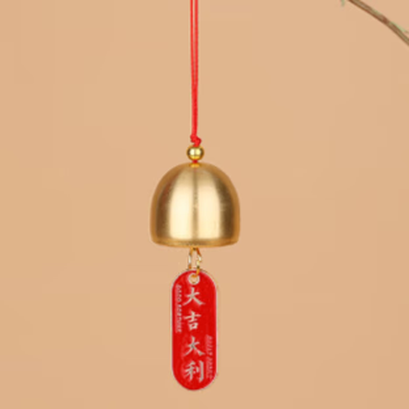 Alloy Blessing Wind Pendant Door Opening Reminder Bell Hanging Ornament Chinese Door Decoration Blessing Small Wind Chime Hanging Bell Hanging Ornament Wind Chime Hanging Ornament - Alloy Style - Good Luck - 1 No Specifications
