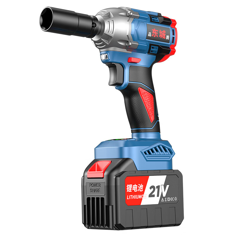 Dongcheng Electric Wrench High Torque Pure Copper Brushless Lithium Battery High Torque Wrench Frame Worker Auto Repair Multi-Function Wind Cannon One Machine 2 Batteries + Auto Repair Model Gift Pack +800N