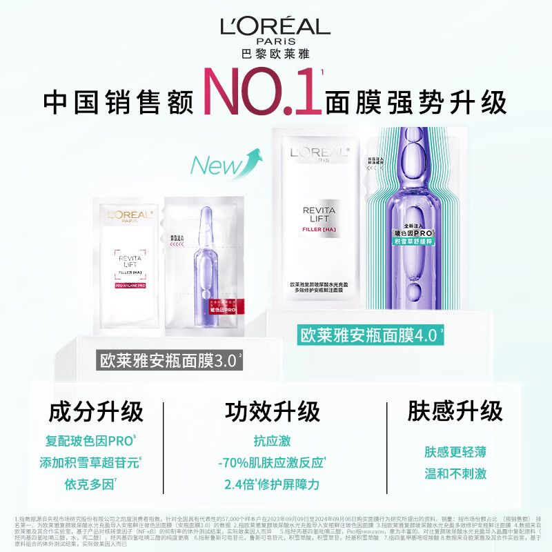 L'Oreal Ampoule Mask 4.0 15 pieces hydrating, moisturizing, repairing and soothing skin care products New Year's gift