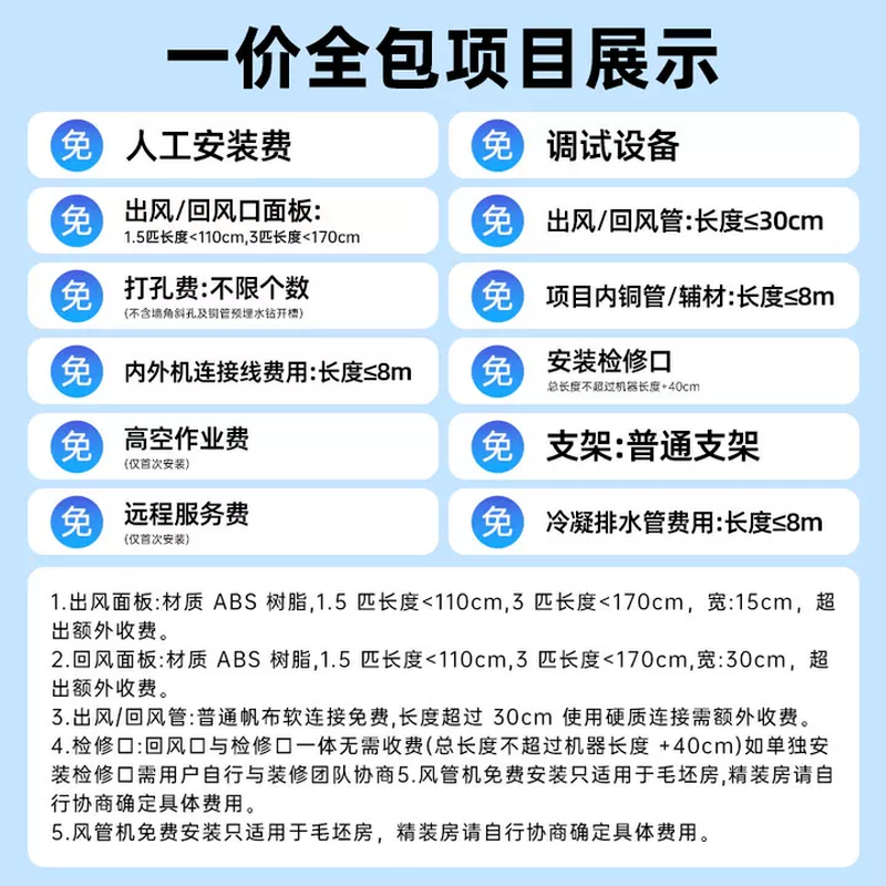 Xiaomi (MI) Mijia central air conditioner multi-split, one to four/five/six, full DC frequency conversion, Pro super first-class energy efficiency, one price all-inclusive, smart wire controller, 3 rows of condensers, 6 HP, first-class energy efficiency, one to five, small four bedrooms and one living room
