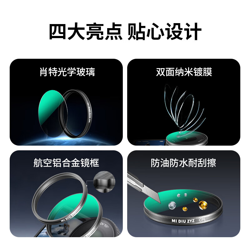 Midiu is suitable for DJI Action6 filter CPL polarizer action camera action5pro/4/3 nd filter ND8/16/32 light filter UV mirror DJI Osmo accessories