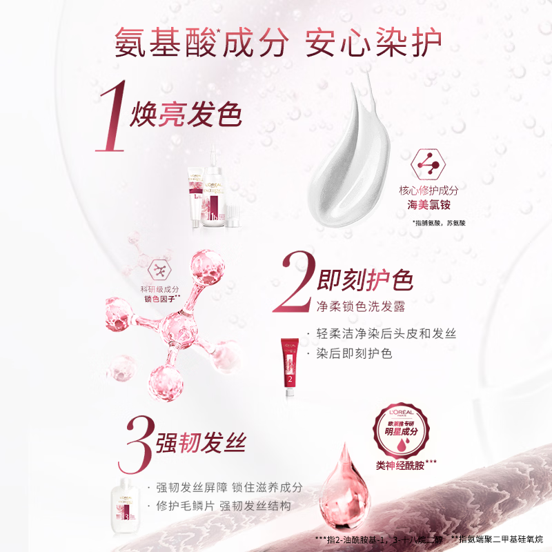 L'Oreal Zhuo Yun Cream Hair Dye Cream #3 (Natural Dark Brown) White Hair Covering Hair Dye Free Qihuan Essential Oil Hair Mask 7ml