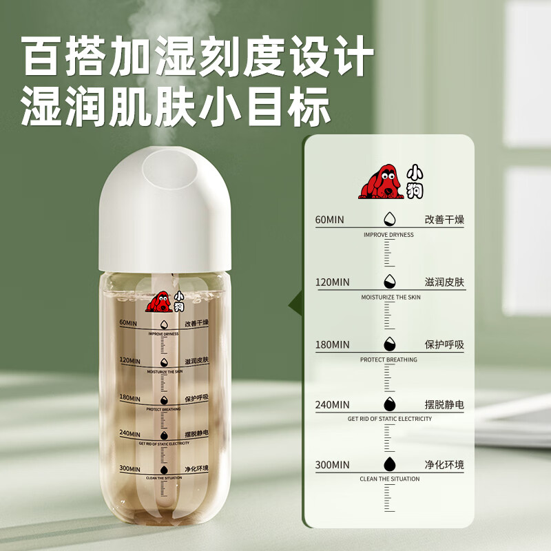 Puppy USB Humidifier Home Bedroom Desktop Large Fog Humidifier Office Light Sound Maternal and Infant Air Purifying Humidifier Car USB Charging Portable Humidifier