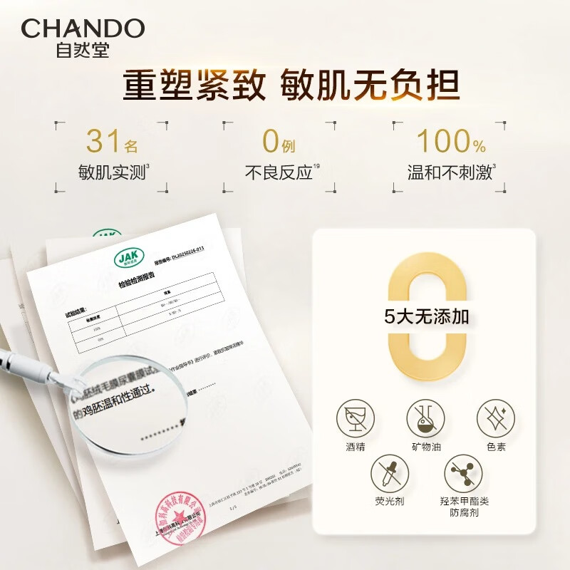 Chando Firming and Revitalizing Golden Glaze Cleansing Cream Four-piece Gift Box New Year's Gift New Year's Goods