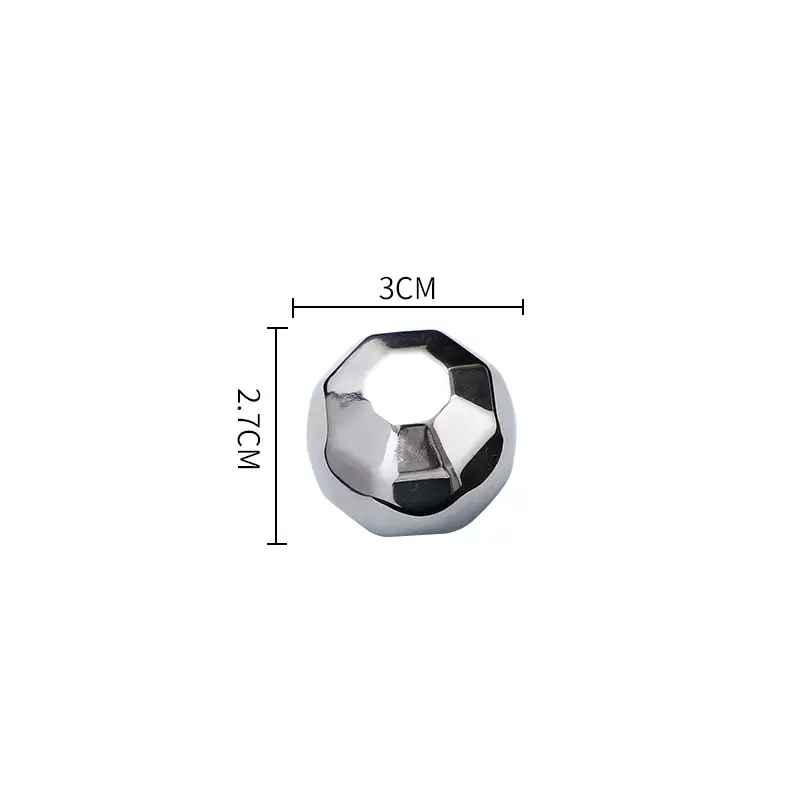 Yusenyi 304 stainless steel metal ice cube ice wine stone Douyin whiskey ice artifact quick-frozen steel non-melting ice ball 304 stainless steel polygon ball 1 pack