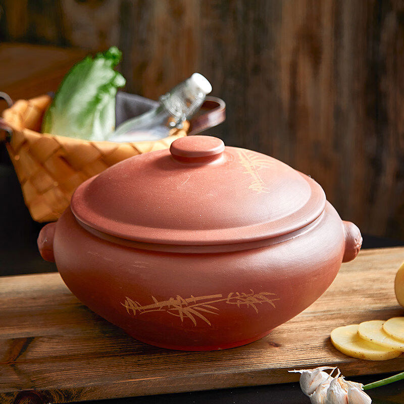 Steam pot chicken steam pot purple pottery household Yunnan Jianshui steam pot commercial gas pot chicken steam pot gas pot casserole bottom pot No. 2 Seiko steam pot 2 o'clock 0L pursue workmanship and shoot it