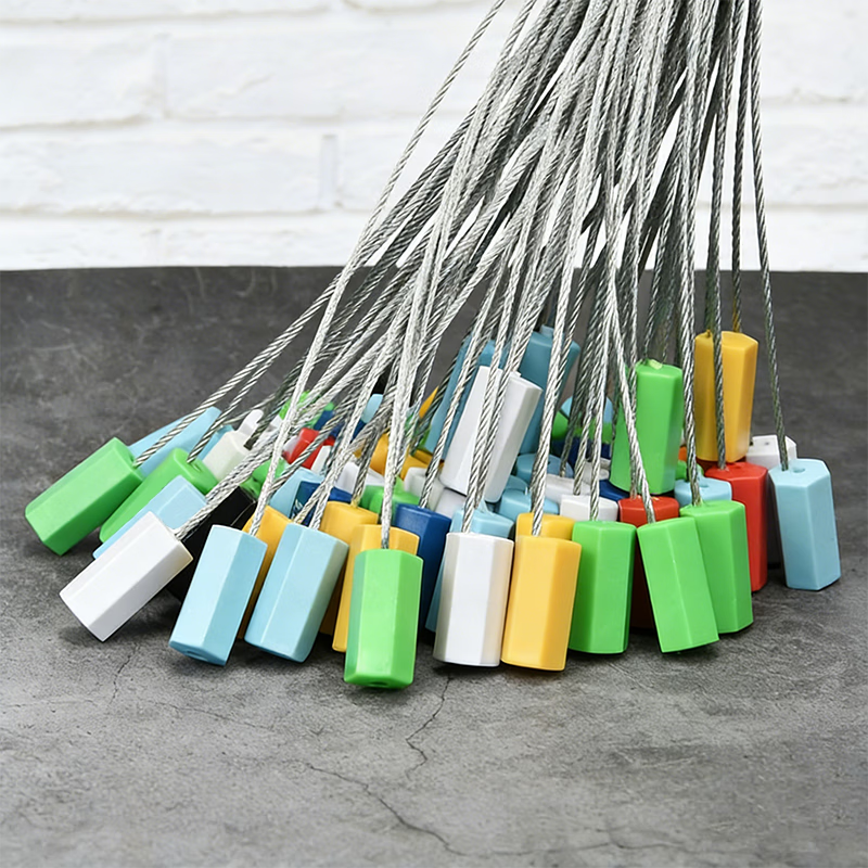 Qinggong Disposable Steel Wire Seal Cable Tie Logistics Container Anti-theft Lead Seal Buckle 50 Pack 30cm