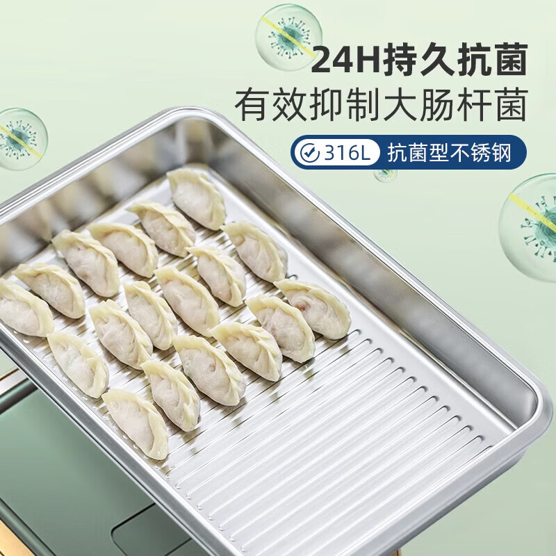Home KATEI STORY Dumpling Box Food Grade Special Dumpling Freezing Box Stainless Steel Fresh Box Large Frozen Dumpling Box Food Grade Ice Antibacterial 316 Steel - Can be steamed or baked 3L*3 pieces 1 layer