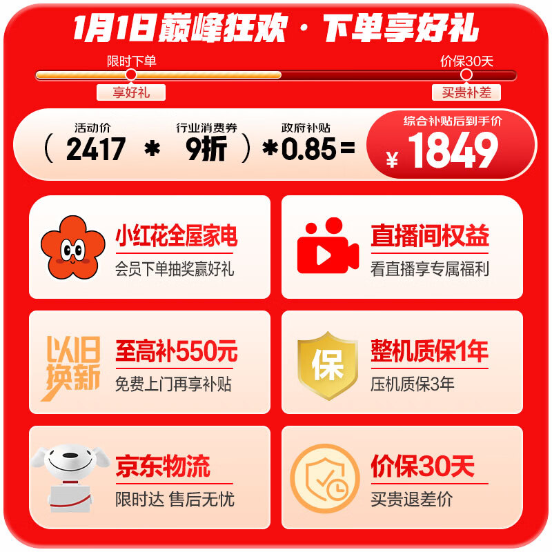 Haier True Power Saving 310L Three-Door Refrigerator Black Gold Purification Level One Energy Efficiency Air-cooled Frost-Free BCD-310WGHD3E7WV (Silver) National Subsidy