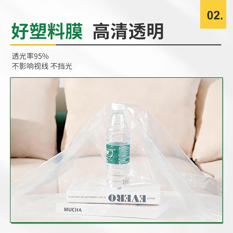 Mandelai plastic film transparent greenhouse plastic cloth waterproof film window windproof warm film seal window windshield artifact thickened dustproof cover cloth protective film mulch film 2*4 meters