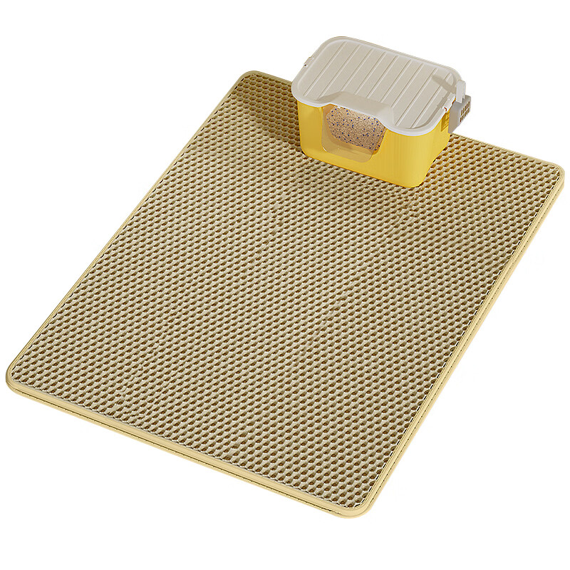 HELLOJOY extra large cat litter box mat is anti-splash and anti-bringing out, thickened double-layer filter sand control mat, wear-resistant and scratch-resistant EVA anti-slip mat