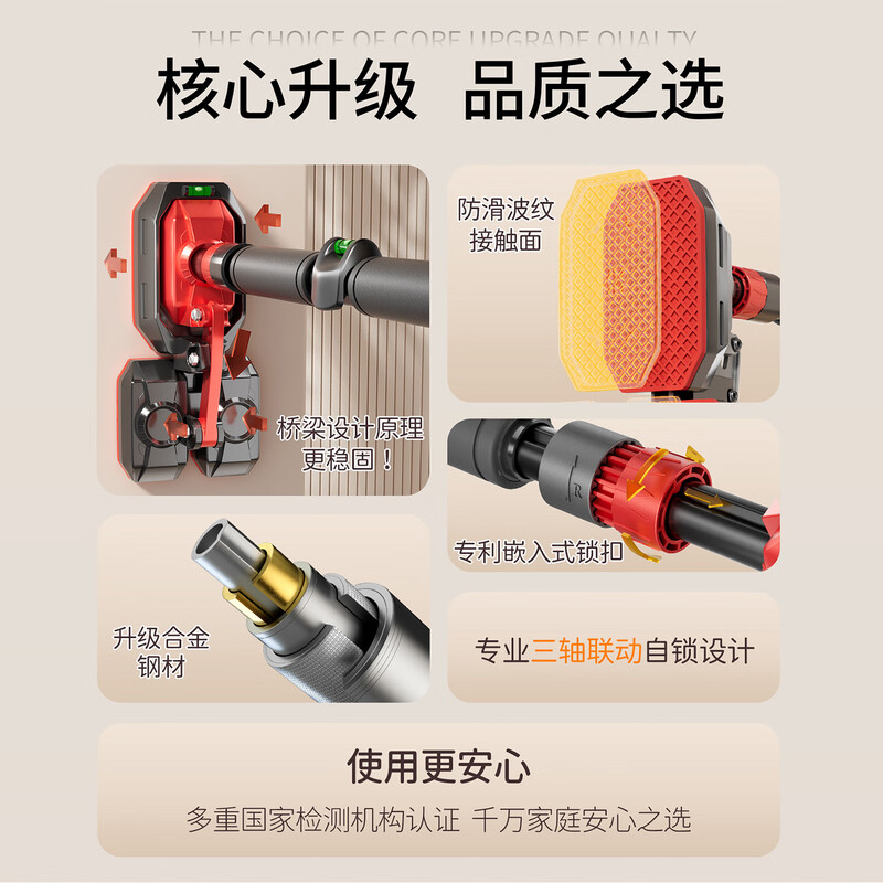 Silk static horizontal bar indoor household lumbar disc herniation pull-up bar lumbar traction device punch-free door frame gray horizontal bar suitable for 95-140CM + ring traction belt no specifications