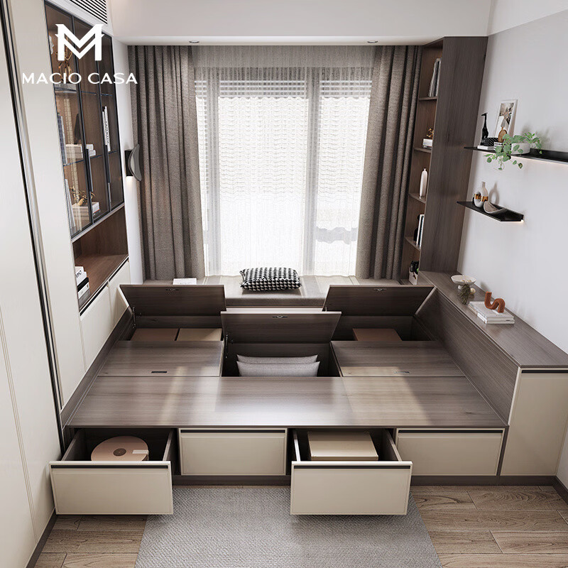 The middle shopkeeper Marge tatami bed wardrobe integrated whole house customized tatami desk storage cabinet combination small bedroom tatami customized prepayment (the actual payment will be deducted from the payment)