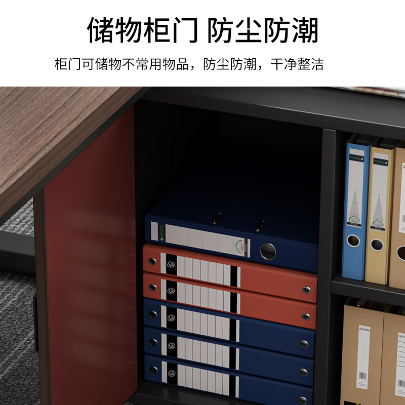 Xinyouliangjia Office Cabinet File Cabinet Storage Cabinet Movable Under Desk Lockable Low Cabinet Storage Cabinet T036 Black Oak Color 80cm