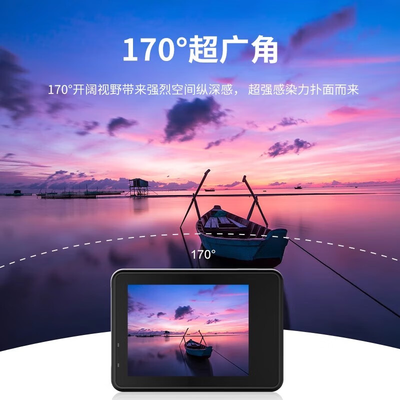 Comanzhe Y6 sports camera HD touch screen, highest 5K flagship image quality, must-have for motorcycle riding vlog travel photography, Jueying Black, 5K high-definition video, vlog travel photography, 64G memory card, official standard configuration