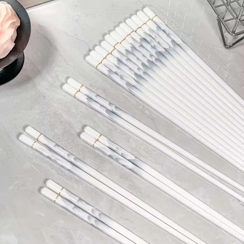 Jingwu ceramic chopsticks, high-end household tableware gift box, mildew-resistant, high-temperature resistant, antibacterial, one pair for one person, 10 pairs of chopsticks for family sharing