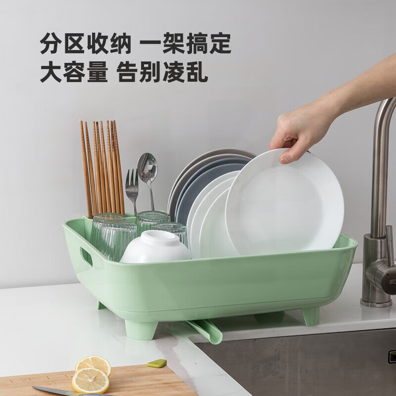 ROP drain rack imported from Japan household chopsticks plate and dish storage rack drain basket drain sink kitchen storage rack narrow white