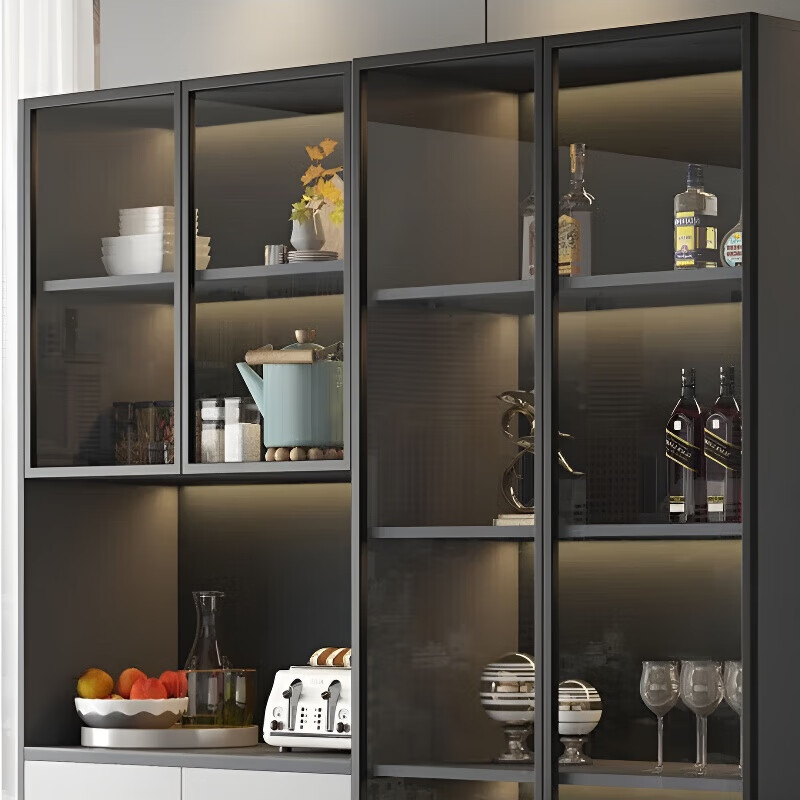 Fansenrong 2026 new wine cabinet light luxury home wall-mounted simple multi-functional storage cabinet small living room entrance cabinet 80CM wine cabinet + 120CM sideboard + 80 wine cabinet, including upstairs and installation.