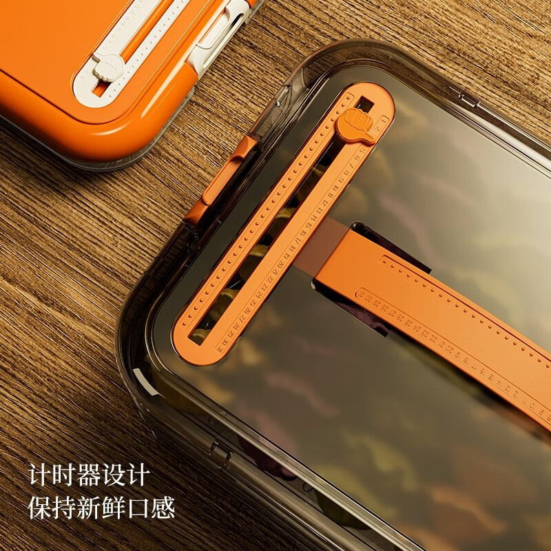 WCZ German domestic dumpling box, dumpling wonton frozen preservation box, kitchen multi-layer refrigerator food storage box dumplings, Chinese red 2-layer 1 lid plus dumpling spoon-portable timer