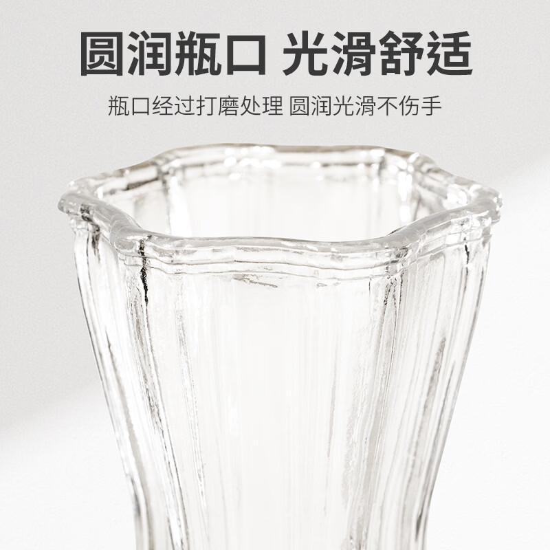 Jinlongxing glass transparent vase decoration living room flower arrangement light luxury high-end creative art hydroponic water-grown roses and tulips