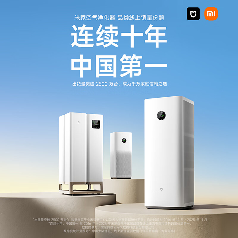 Mijia Xiaomi launches the same model air purifier 6Pro newly upgraded dual-core architecture large space sterilization and aldehyde removal maternal and infant grade household formaldehyde removal purifier