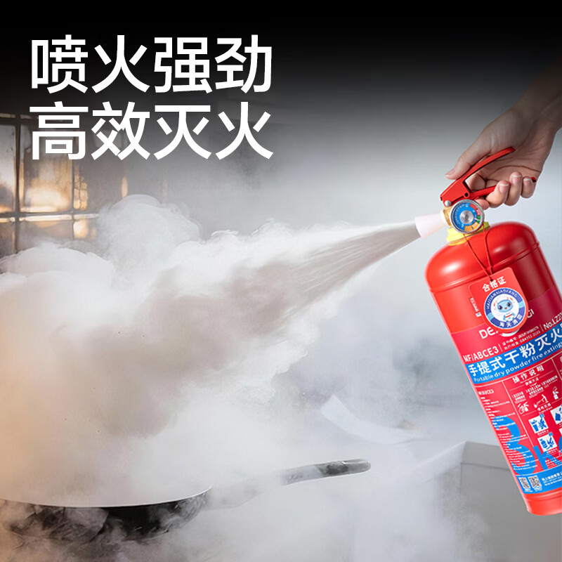 Deli dry powder fire extinguisher 2025 new national standard vehicle-mounted household commercial portable 3C national fire certification 4KG