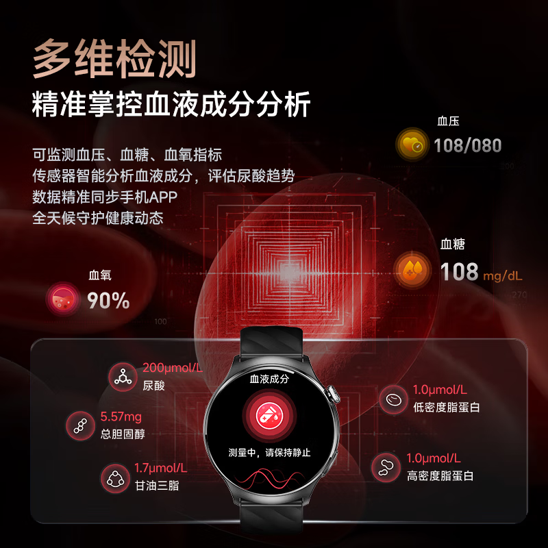 KPEP Medical Certification Blood Pressure Blood Sugar Blood Lipid Uric Acid ECG ECG Heart Rate Blood Oxygen Sleep Remote Care Offline Payment NFC Bluetooth Call Smart Health Watch