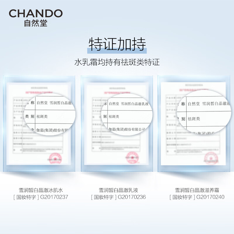 Chando Snow Moisturizing Whitening Water Emulsion Set (Cleansing 110g + Water 160ml + Milk 120ml) whitening and brightening New Year gift