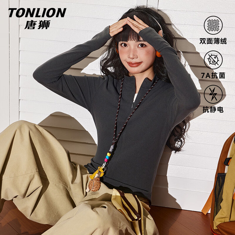 TonLion bottoming shirt women's thin velvet half turtleneck 7A antibacterial long sleeve autumn and winter new half zipper design warm top