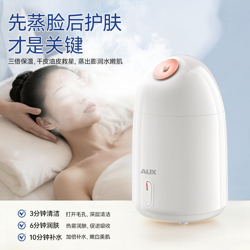 AUX Facial Steamer Beauty Instrument Hot Jet Facial Steamer Oxygen Injector Facial Spray Hydrating Open Pores Home Facial Mask Partner Birthday New Year Gift for Girl