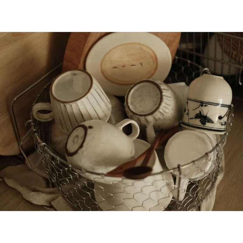 Yusenyi 3 stainless steel Japanese-style hand-woven storage basket fruit storage basket snack storage basket 25cm