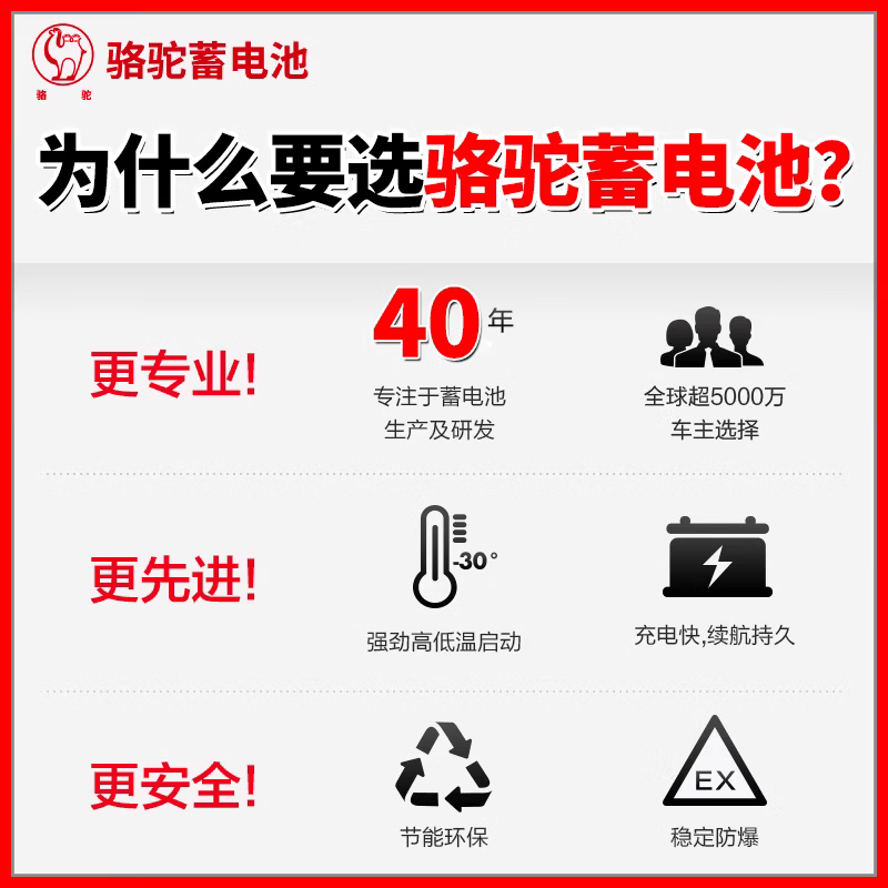 Camel battery 12V trade-in, door-to-door installation nationwide, free car battery installation 55519-Focus Manual/Fiesta/Mazda 2/3