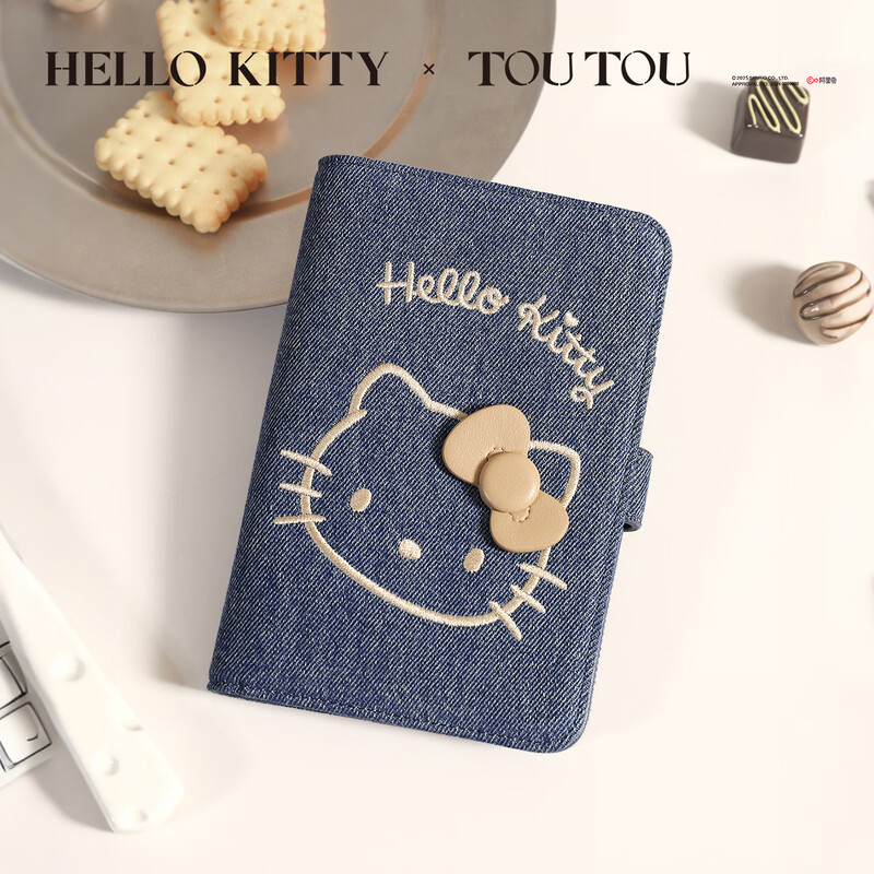 Toutouhellokitty Hello Kitty denim passport bag thin coin purse passport holder birthday new year year of the horse gift