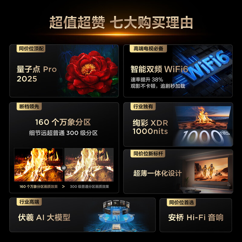 TCL TV 50T6L 50-inch QD-Mini LED Vientiane Partition QLED Quantum Dot Colorful XDR 1000nits Ultra-thin