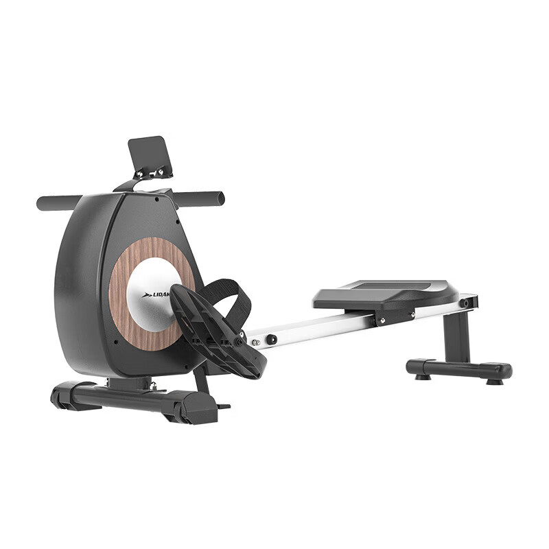 Rowing machine home fitness equipment indoor magnetic control silent folding magnetic control resistance paddling exercise waist and abdomen black wood grain magnetic control silent rowing machine